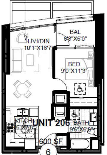 SPIRE 1B 2107 floor plan